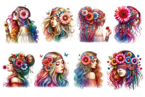 Hippie Girl Sublimation Clipart Sublimation designartist 