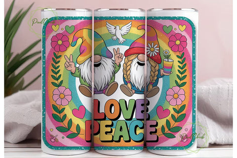 Hippie Gnomes 20oz Tumbler Wrap Sublimation PixelChick 
