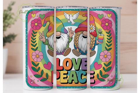 Hippie Gnomes 20oz Tumbler Wrap Sublimation PixelChick 