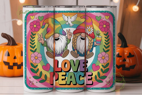 Hippie Gnomes 20oz Tumbler Wrap Sublimation PixelChick 