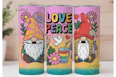 Hippie Gnomes 20oz Tumbler Wrap Sublimation PixelChick 