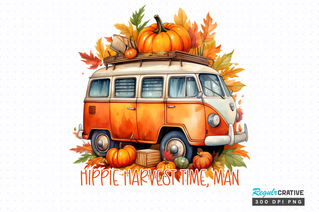 Hippie harvest time, man png design Sublimation Regulrcrative 