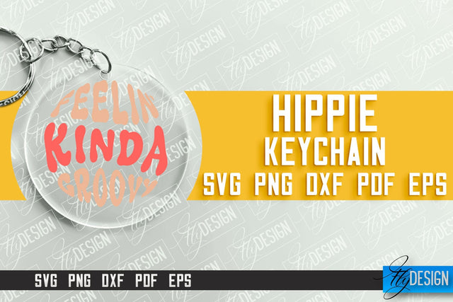 Hippie Keychain Design | Round Keychain Designs | Quotes SVG File SVG Fly Design 