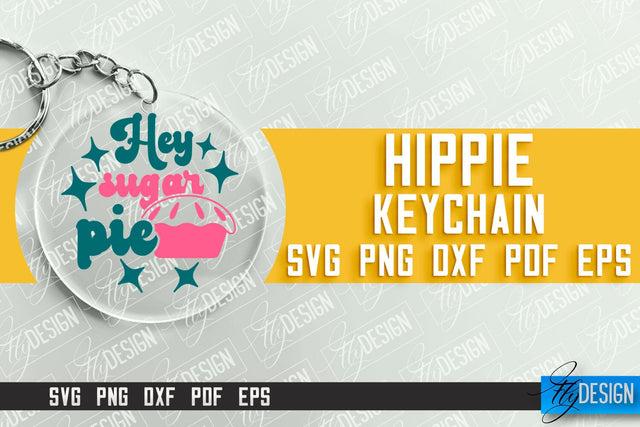 Hippie Keychain Design | Round Keychain Designs | Quotes SVG File SVG Fly Design 