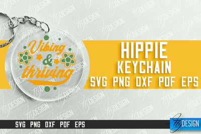 Hippie Keychain Design | Round Keychain Designs | Quotes SVG File SVG Fly Design 