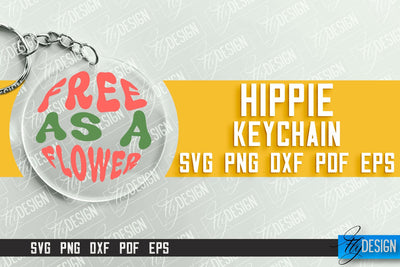 Hippie Keychain Design | Round Keychain Designs | Quotes SVG File SVG Fly Design 
