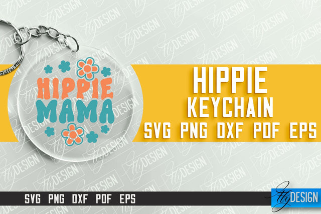 Hippie Keychain Design | Round Keychain Designs | Quotes SVG File SVG Fly Design 