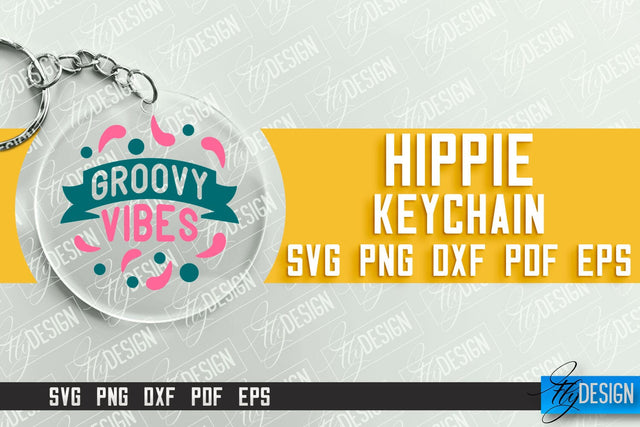 Hippie Keychain Design | Round Keychain Designs | Quotes SVG File SVG Fly Design 