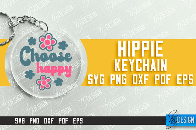 Hippie Keychain Design | Round Keychain Designs | Quotes SVG File SVG Fly Design 