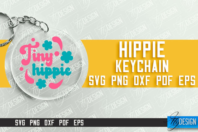 Hippie Keychain Design | Round Keychain Designs | Quotes SVG File SVG Fly Design 
