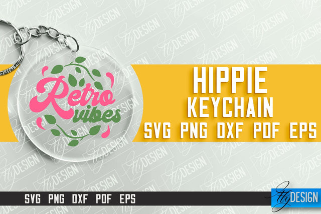 Hippie Keychain Design | Round Keychain Designs | Quotes SVG File SVG Fly Design 