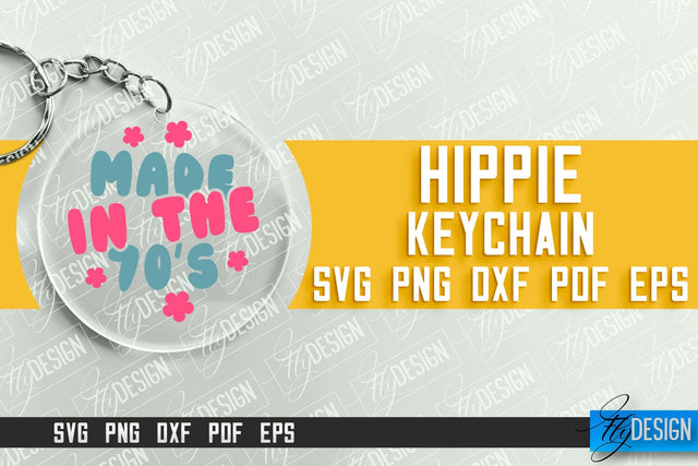 Hippie Keychain Design | Round Keychain Designs | Quotes SVG File SVG Fly Design 