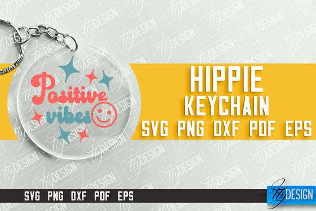 Hippie Keychain Design | Round Keychain Designs | Quotes SVG File SVG Fly Design 