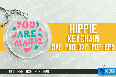 Hippie Keychain Design | Round Keychain Designs | Quotes SVG File SVG Fly Design 