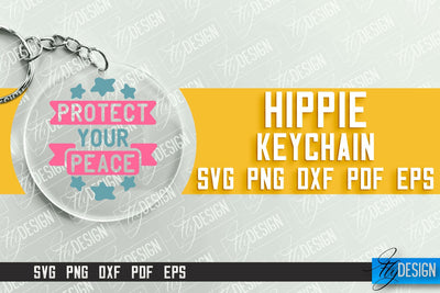 Hippie Keychain Design | Round Keychain Designs | Quotes SVG File SVG Fly Design 