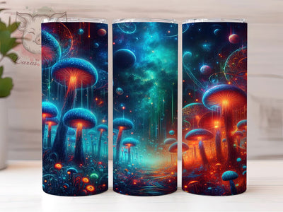 Hippie Mushroom Psychedelic Tumbler, Psychedelic Fungi Wrap, 20oz Tumbler Sublimation, Trippy Boho Design, Groovy Mycology Art, Colorful Retro Aesthetic, Magic Mushroom Print Sublimation Lara' s Designs 