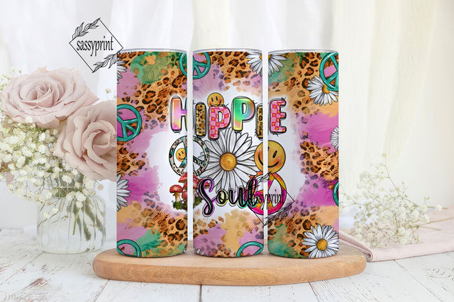 Hippie soul 20oz skinny tumbler png, western tumbler wrap png, hippie 20 oz tumbler designs, hippie tumbler png download Sublimation sassyprint 