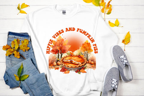 Hippie vibes and pumpkin pies png design Sublimation Regulrcrative 