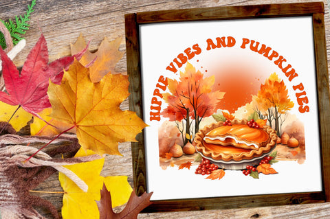 Hippie vibes and pumpkin pies png design Sublimation Regulrcrative 