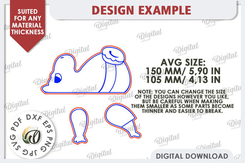 Hippo Funny Decor Laser Cut. Cute Animal. Shelf Sitter SVG SVG Evgenyia Guschina 