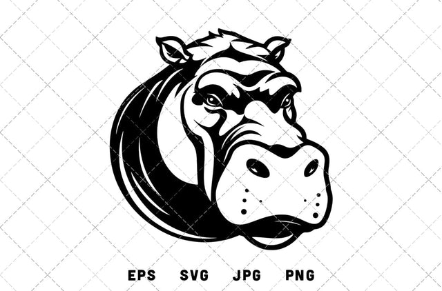 Hippopotamus Mascot Graphics - JPG, SVG, PNG, EPS - Digital Download with Commercial License for Cricut, Silhouette, Scan N Cut Crafting SVG Loveleen Kaur 
