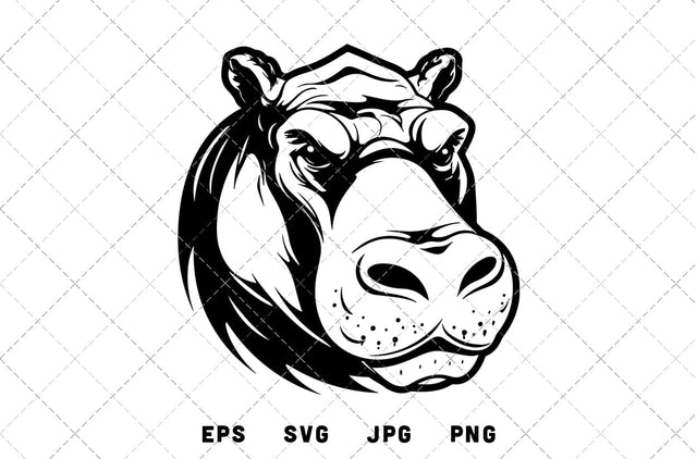 Hippopotamus Mascot Graphics - JPG, SVG, PNG, EPS - Digital Download with Commercial License for Cricut, Silhouette, Scan N Cut Crafting SVG Loveleen Kaur 