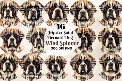 Hipster Saint Bernard Dog Wind Spinner Sublimation Bundle Sublimation Regulrcrative 