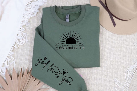 His grace is enough 2 corinthians 12 9 Sleeve SVG Design, Christian Sleeve SVG, Faith SVG Design, Jesus Sleeve SVG SVG Regulrcrative 