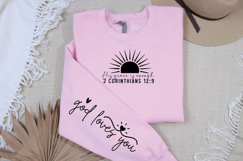 His grace is enough 2 corinthians 12 9 Sleeve SVG Design, Christian Sleeve SVG, Faith SVG Design, Jesus Sleeve SVG SVG Regulrcrative 