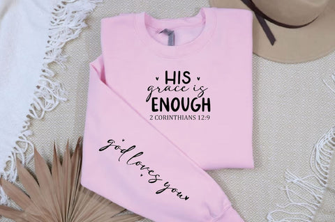 His grace is enough 2 corinthians 12 9 Sleeve SVG Design, Christian Sleeve SVG, Faith SVG Design, Jesus Sleeve SVG SVG Regulrcrative 