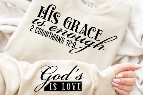 His Grace Is Enough Sleeve SVG Design SVG Regulrcrative 