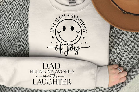 His laugh a symphony of joy Sleeve SVG Design, Dad Quotes Sleeve SVG, Father's Day Sleeve T shirt Design, Dad SVG Design SVG Regulrcrative 