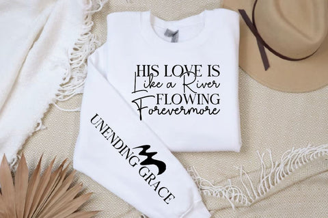 His Love is Like a River Flowing Forevermore Sleeve SVG Design, Christian Sleeve SVG, Faith SVG Design, Jesus Sleeve SVG, Religious Sleeve SVG SVG Regulrcrative 
