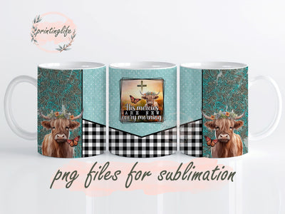 HIS MERCIES ARE NEW EVERY MORNING Mug Wrap Design, Instant Digital Design Download Mug Wrap Design, Mug Design PNG Sublimation PrintingLife 