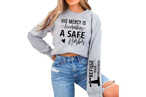 His Mercy is Everlasting A Safe Harbor Sleeve SVG Design, Christian Sleeve SVG, Faith SVG Design, Jesus Sleeve SVG SVG Regulrcrative 