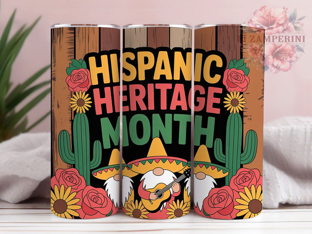 Hispanic Heritage Fiesta Gnome Tumbler, Latino Culture Gnome Cup, Fiesta Gnome Mug, Cultural Celebration Drinkware, Cute Gnome Gift, Hispanic Pride Tumbler, Colorful Festival Cup Sublimation Li Zamperini 