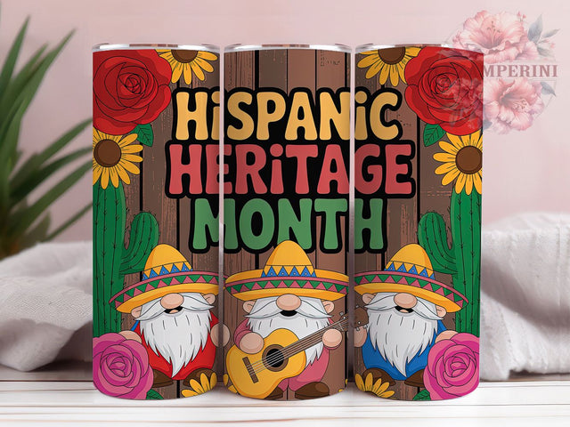 Hispanic Heritage Fiesta Gnome Tumbler, Latino Culture Gnome Cup, Fiesta Gnome Mug, Cultural Celebration Drinkware, Cute Gnome Gift, Hispanic Pride Tumbler, Colorful Festival Cup Sublimation Li Zamperini 
