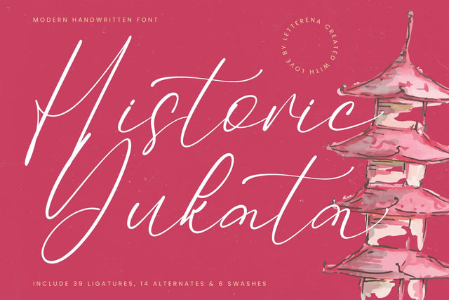 Historic Yukata - Modern Handwritten Font Font Letterena Studios 