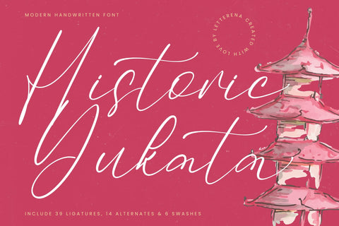 Historic Yukata - Modern Handwritten Font Font Letterena Studios 
