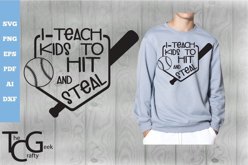 Hit and Steal Baseball SVG SVG The Crafty Geek 