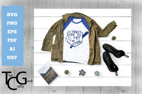 Hit and Steal Baseball SVG SVG The Crafty Geek 