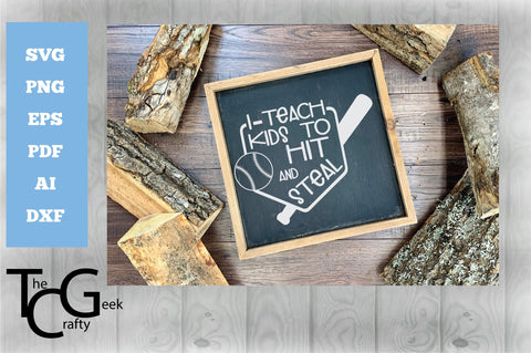 Hit and Steal Baseball SVG SVG The Crafty Geek 