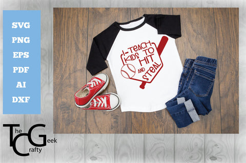 Hit and Steal Baseball SVG SVG The Crafty Geek 