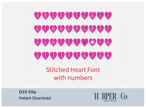 HNC Stitched Heart Valentine's Love SVG HarperNCo 