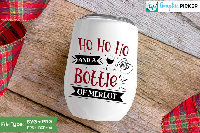 Ho Ho Ho And A Bottle Of Merlot SVG Cut File, Christmas Wine SVG Design, Christmas SVG Cut File, Christian Round Ornaments, Nativity Christmas SVG Design, SVGs,Quotes and Sayings,Food & Drink,On Sale, Print & Cut SVG DesignPlante 503 