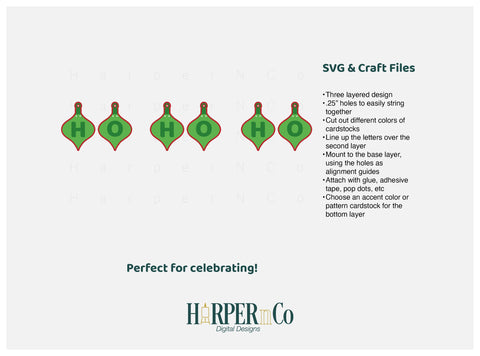 HO HO HO Banner SVG PNG Cut EPS File SVG HarperNCo 