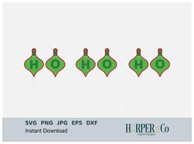 HO HO HO Banner SVG PNG Cut EPS File SVG HarperNCo 