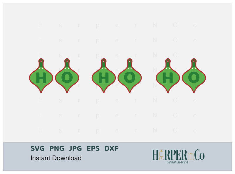 HO HO HO Banner SVG PNG Cut EPS File SVG HarperNCo 