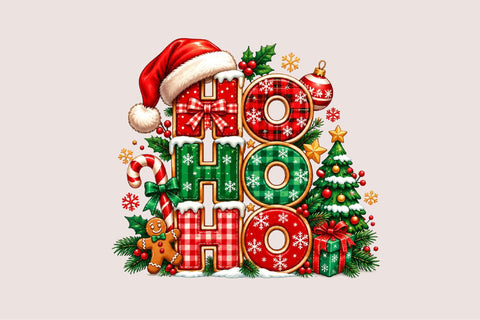 Ho Ho Ho Christmas Clipart PNG Sublimation SVGArt 