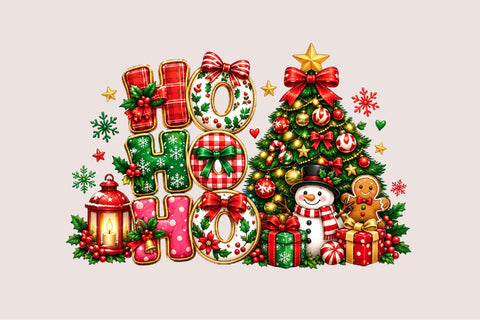 Ho Ho Ho Christmas Clipart PNG Sublimation SVGArt 